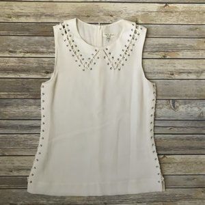 Rag & Bone White Lace Up Tank